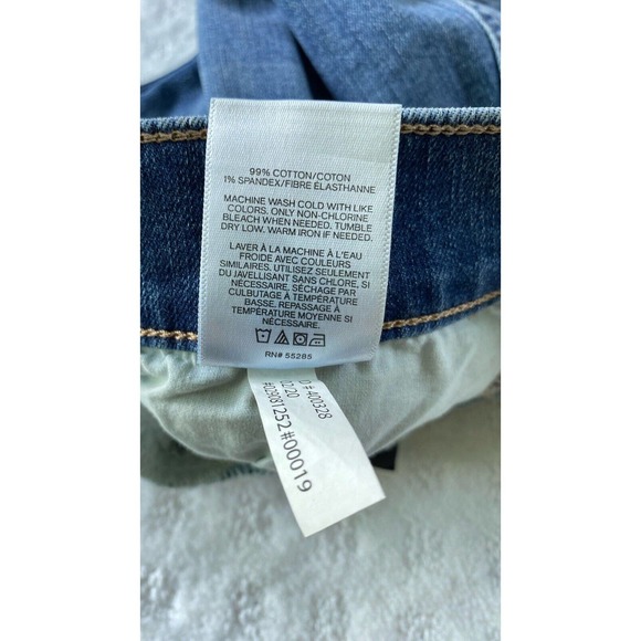 Express Jeans Womens 8 Blue Cropped Legging Mid Rise Stretch Raw Hem Distressed‎ - Picture 11 of 11